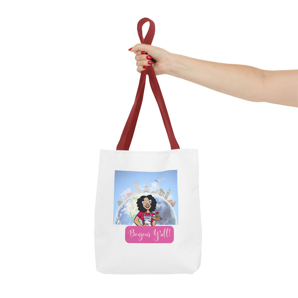 AOP Tote Bag | Bonjour Y'all Tote Bag | Tote Bag | Delights By Dawn