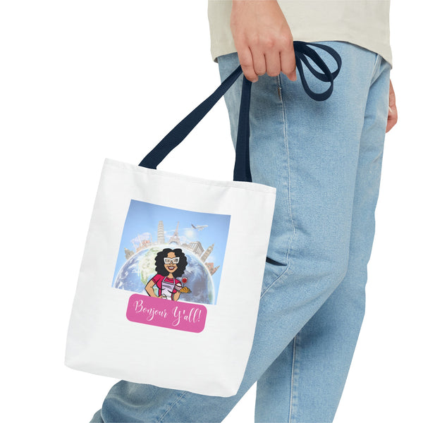AOP Tote Bag | Bonjour Y'all Tote Bag | Tote Bag | Delights By Dawn
