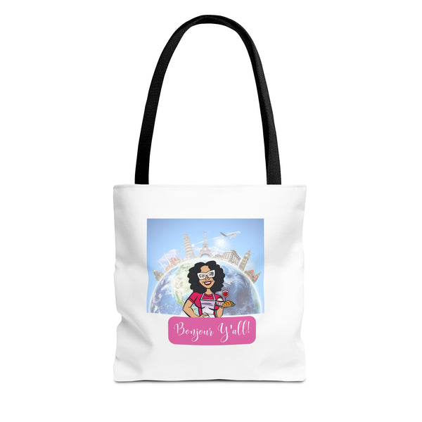 AOP Tote Bag | Bonjour Y'all Tote Bag | Tote Bag | Delights By Dawn