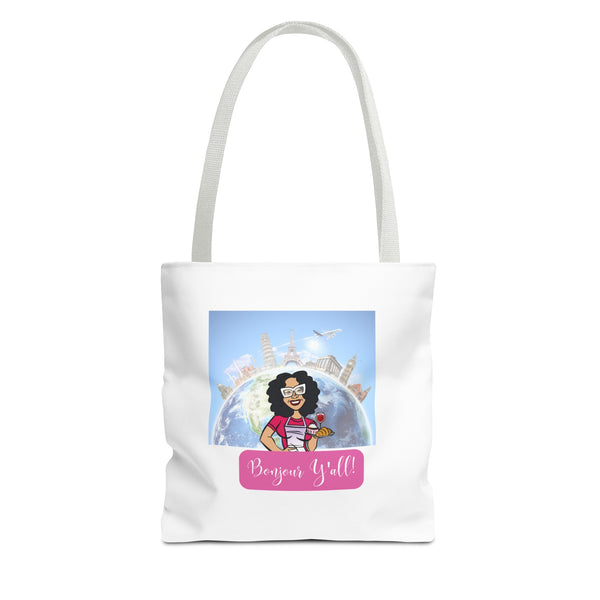 AOP Tote Bag | Bonjour Y'all Tote Bag | Tote Bag | Delights By Dawn