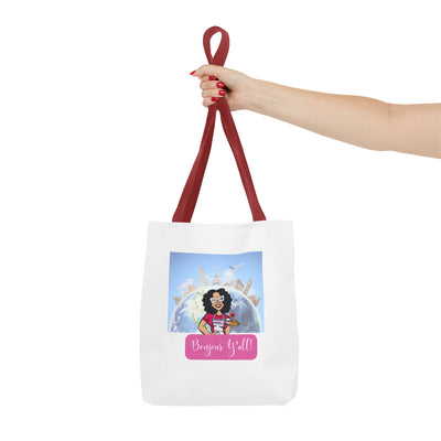 AOP Tote Bag | Bonjour Y'all Tote Bag | Tote Bag | Delights By Dawn