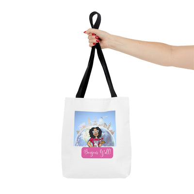 AOP Tote Bag | Bonjour Y'all Tote Bag | Tote Bag | Delights By Dawn