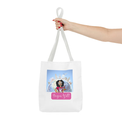 AOP Tote Bag | Bonjour Y'all Tote Bag | Tote Bag | Delights By Dawn