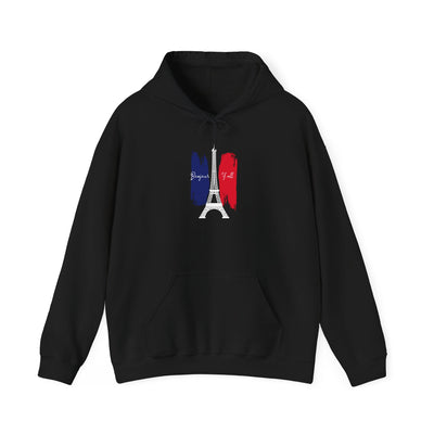 Hooded Sweatshirt Bonjour Y'all Eiffel Tower Paris French Vibes